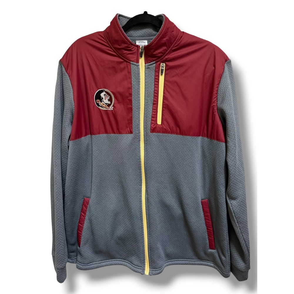 FSU Florida State Seminoles Full Zip Jacket Mens XL Grey Garnet‎ Rivalry Threads